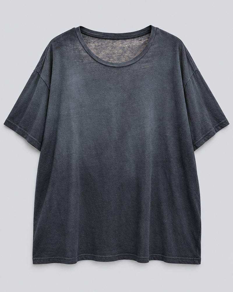 Thrashed Vintage Tee — Black