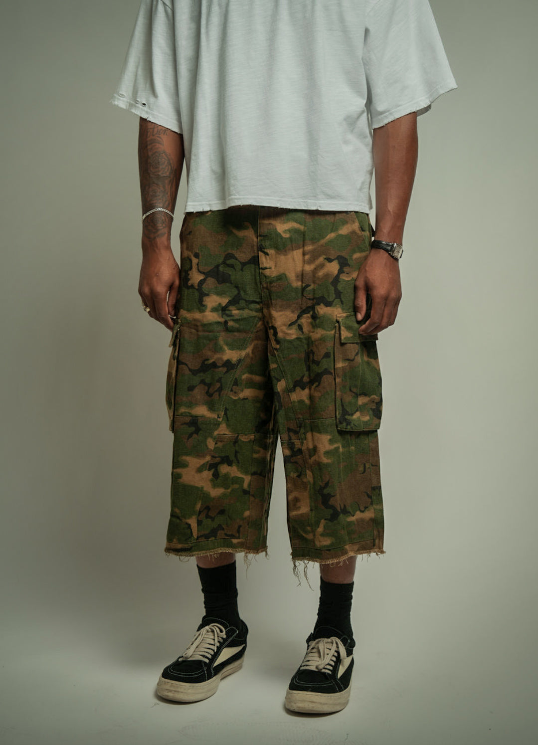 GP Retro Ripped Camo Jorts